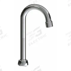 CHICAGO FAUCETS Spout: Spout, Gooseneck, Swivel Spout, Brass, Polished Chrome, Laminar, UNEF (MPN GN1BJKABCP). Key specifications — Includes: Mounting Hardware; Product Type: Spout; Spout Style: Swivel; Body Material: Brass; Color/Finish: Polished Chrome; Brand: CHICAGO FAUCETS.