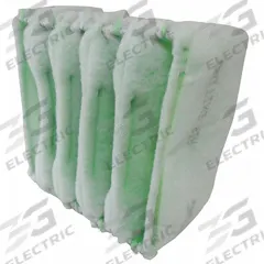 GRAINGER Cube Air Filter: 20 in x 25 in x 15 in, 3 Pockets, Synthetic, Blue/White, MERV 8 (MPN 4YKR2). Key specifications — Performance Rating: MERV 8; Brand: GRAINGER; Media Color: White; Frame or Header Material: Galvanized Steel; Media Material: Synthetic; Surface Tackifier: Yes.