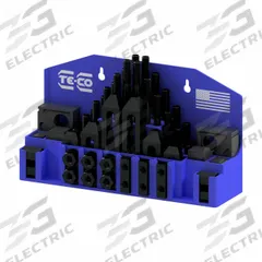 TE-CO Machine Clamping Kit: For 5/8 in T-Slot, 1/2"-13 Stud, 54 Pc (MPN 20402PL). Key specifications — Brand: TE-CO; Includes Studs: (4) 5 in.