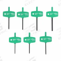 WIHA Torx Key Set: Short, 7 Pieces, T10/T15/T20/T6/T7/T8/T9 Tip Size, Std End, Stand, Black Oxide (MPN 36590). Key specifications — attr1205450: WIHA; attr1205441: Black Oxide.