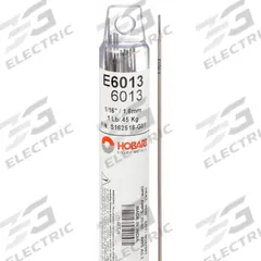 HOBART Stick Electrode: Carbon Steel, E6013, 1/16 in x 14 in, 1 lb (MPN 6ETJ9). Key specifications — Brand: HOBART; Tensile Strength (As Welded): 60 ksi; Yield Strength (As Welded): 48 ksi.