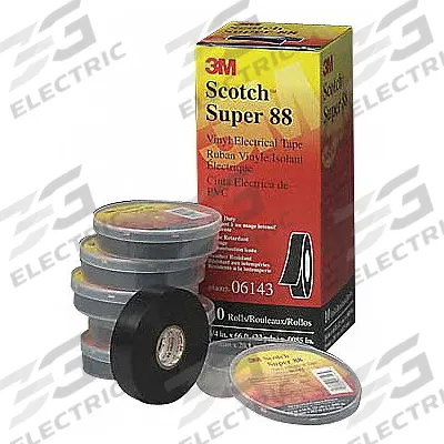 3M Electrical Tape: 2 in Wd, 36 yd Lg, 8.5 mil Thick, Vinyl, Rubber, 600 V Volt Rating - General Purpose Electrical Tape
