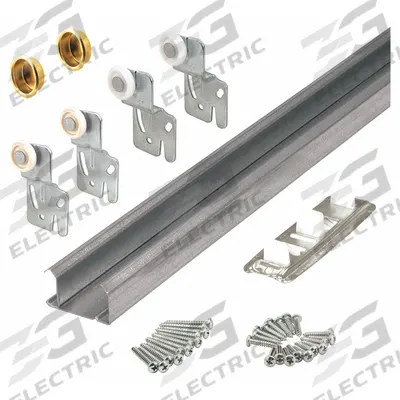 PRIME-LINE Track Kit: 71 in Lg, 71 in Wd, 1 1/16 in Ht, 60 lb Max Wt - Hanging Door Track Kits