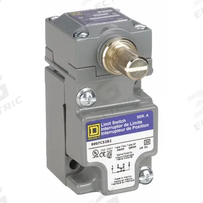 TELEMECANIQUE SENSORS Plug-In Limit Switch: Metallic, Plug-In, 9007C, No Actuator Included - Rotary-Motion Limit Switches without Levers
