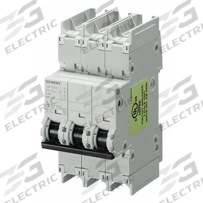 Siemens Miniature Circuit Breaker: 20 A Amps, 125V DC, 14kA at 240V AC - C-Curve, 3-Pole UL489 DIN Rail-Mount Miniature Circuit Breakers