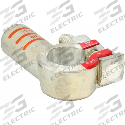 ECO-MAX Battery Terminal: Left Elbow, Crimp, 2/0 ga, Orange Color, Positive - Left Elbow Alignment