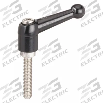 KIPP Adjustable Handle: Zinc w/ SS Thread, M12 - Ball-Style Adjustable Handles with Threaded Stud