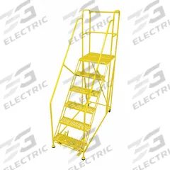 COTTERMAN Work Platform: 5 ft Platform Ht - Max, 24 in x 24 in, Steel, 800 lb Load Capacity (MPN 6WP2424RA3B4B8AC2P6). Key specifications — Folding: Not Foldable; Mobility: Rolling; Components Included: Rubber Foot Pads; Use Location: Indoor; Brand: COTTERMAN; Color: Yellow; Height Adjustability: Fixed Height; Includes Handrails: Handrails Included.