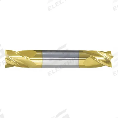 APPROVED VENDOR Square End Mill: Carbide, TiN Coated, Double End, 4 Flute, 3/8" Mill Dia - Double-End Carbide Square End Mills