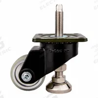 FOOT MASTER Plate Caster: Polyurethane Tread, 63 mm Wheel Dia, 98 mm Mounting Ht, Medium Duty (MPN GDH-65A-SFBLKUW). Key specifications — Brand: FOOT MASTER; Frame Color: Black.