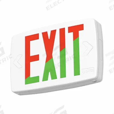 ACUITY BRANDS Emergency Exit Sign: Emergency Battery Backup, LED/Incandescent, White - Plastic Lighted Exit Signs