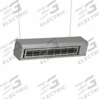 FOSTORIA Electric Infrared Heater: 1450 W Watt Output, 208V AC, 1 Phase, Hardwired, Aluminum, Gray (MPN FSA-1420-1). Key specifications — Wattage Output: 1450 W; Voltage: 208V AC; Brand: FOSTORIA; Electrical Connection: Hardwired; Element Type: Flat Panel Emitter; Housing Color: Gray; Housing Material: Aluminum; Overall Dimensions - L x W x D: 26 in x 5-3/4 in x 9 in.