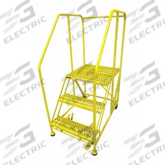 COTTERMAN Work Platform: 2.5 ft Platform Ht - Max, 24 in x 24 in, Steel, 800 lb Load Capacity (MPN 3WP2424RA3B4B8AC2P6). Key specifications — Folding: Not Foldable; Mobility: Rolling; Components Included: Rubber Foot Pads; Use Location: Indoor; Brand: COTTERMAN; Color: Yellow; Height Adjustability: Fixed Height; Includes Handrails: Handrails Included.