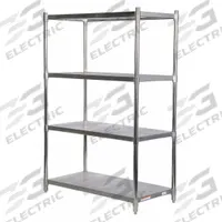 VESTIL Metal Shelving: 72 in x 48 in x 24 in, Solid Shelf, 600 lb Load Capacity per Shelf, Silver (MPN SSS-2448). Key specifications — Color: Silver; Brand: VESTIL.