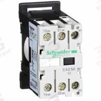 SCHNEIDER IEC Control Relay: DIN-Rail Relay Mounting, 24V AC Coil Volt, 1NO/1NC, 10 A (MPN CA2SK11B7). Key specifications — Brand: SCHNEIDER.
