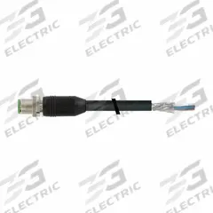 Cordset: M12 Male Straight X Bare Wire, 8 Pins, Green, PUR, 3 m Cable Lg, 6 A Max Current (A) (MPN 7000-15501-8310300). Key specifications — Cable Jacket Color: Green; End 1 Gender: Male; End 1 Mounting Orientation: Straight; End 2 Connection Type: Bare Wire; IP Rating: IP67; Brand: MURRELEKTRONIK; Wire Size: 20 AWG; Cable Jacket Material: PUR.