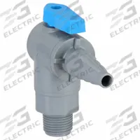 APPROVED VENDOR Manual Two-Way Ball Valve: 3/8 in, PVC, Angle, MNPT x Barb, Full Port Ball Port (MPN 6573290). Key specifications — Brand: APPROVED VENDOR.