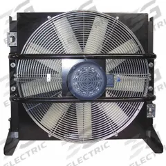 COOL-LINE Forced Air Oil Cooler: 275 hp Heat Removed, 350 gpm Max. Flow, 250 psi Max. Pressure (MPN A275-3). Key specifications — attr96059: 3 in SAE 4 Bolt Flange; attr96056: 215TC; attr96057: 230/460V AC; attr98919: COOL-LINE.