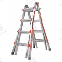 LITTLE GIANT Combination Ladder: 6 Configurations, Aluminum, 375 lb Load Capacity, 40 lb Wt (MPN 10402). Key specifications — Brand: LITTLE GIANT; Included Features: Trestle Brackets.
