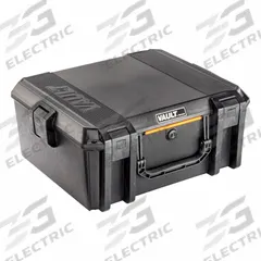 PELICAN Protective Case: Solid, Black, Stationary, 15.27 lb Wt, Plastic, Polyurethane, Solid (MPN V600). Key specifications — Closure Type: (4) Push Button Latches; Brand: PELICAN.