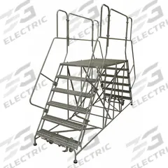 COTTERMAN Mobile Work Platform: 5.8 ft Platform Ht - Max, 24 in x 72 in, Steel, 800 lb Load Capacity (MPN 7DWP2472RA3B4CC1P6). Key specifications — Folding: Not Foldable; Mobility: Rolling; Components Included: Rubber Foot Pads; Use Location: Indoor; Brand: COTTERMAN; Color: Gray; Height Adjustability: Fixed Height; Includes Handrails: Handrails Included.