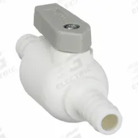 PARKER Manual Two-Way Ball Valve: 3/8 in, Polypropylene, Straight, Barb x Barb, One-Piece, Lever (MPN PBPP6VUC6). Key specifications — Brand: PARKER; Handle: Lever.