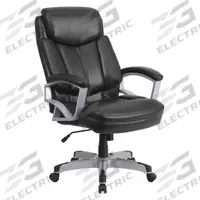 FLASH FURNITURE Office Chair: Hercules, Black, Faux Leather Material, 28 1/2 in Back Ht (MPN GO-1850-1-LEA-GG). Key specifications — attr995518: Hercules; attr982877: Silver; attr982913: Yes; attr982865: Black; attr982870: FLASH FURNITURE; attr982901: Black.