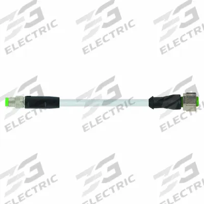 MURRELEKTRONIK Cordset: M8 Male Straight X M12 Female Right Angle, PUR, Gray - M12 x M8 Cordsets with PUR Jacket for Twisting Applications