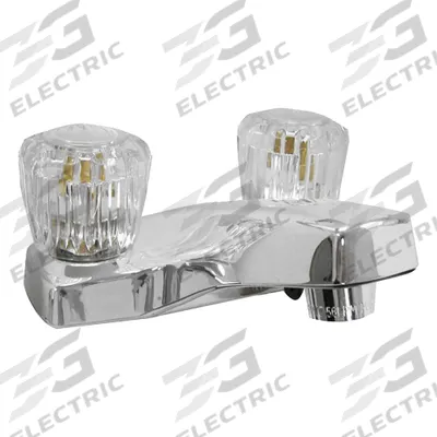 DOMINION FAUCETS Low Arc Bathroom Faucet: Silver, Cast Brass, Chrome Finish, 1.2 gpm Flow Rate - Centerset Handle Bathroom Faucets