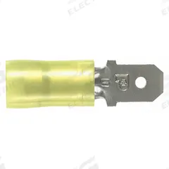 PANDUIT Wire Disconnect: Male Tab, Yellow, Nylon, Partial Coverage, 12 AWG – 10 AWG Wire Size (MPN DNF10-250M-L). Key specifications — attr1307035: PANDUIT; attr1307036: DNF10-250M-L.