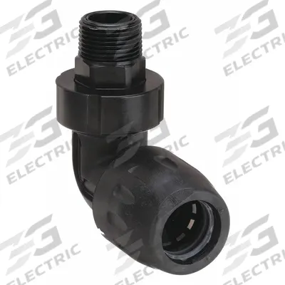 TRANSAIR Push-Fit Elbow Fitting: 1 1/2 in OD x 1 1/4 in Pipe Size, Push-to-Connect x MNPT - Polyamide Tube Fittings for Compressed Air Systems