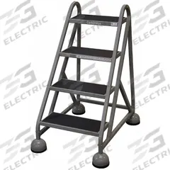 COTTERMAN Rolling Ladder: 3 ft Platform Ht, Assembled, Steel, Wt-Actuated Auto-Lock, Ribbed (MPN ST-400 A2 C1 P5). Key specifications — Includes Handrails: Handrails Not Included; Material: Steel; Brand: COTTERMAN; Color: Gray.
