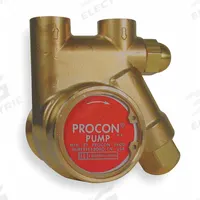 PROCON Rotary Vane Pump: Direct Drive, Low-Lead Brass Body, 3/8" NPT, 60 gph Max. Flow, Carbon Vanes (MPN 141A060F11CA 250). Key specifications — Vane Material: Carbon; NSF 169 Listed: Yes; Relief Valve Type Included: Balanced; Brand: PROCON; Strainer: 120 Micron; Ports: 3/8" NPT; Relief Valve Type: Balanced.