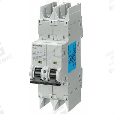 Siemens Miniature Circuit Breaker: 4 A Amps, 125V DC, 10kA at 277/480V AC, Screw Clamp - C-Curve, 2-Pole UL489 DIN Rail-Mount Miniature Circuit Breakers
