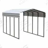 ARROW Carport: 20 ft Overall Lg, 10 ft Overall Wd, 9 ft Overall Ht, Powder Coated, Galvanized Steel (MPN CPH102009). Key specifications — Brand: ARROW; Frame Color: Black; Includes: Easy Hook Anchors; Leg Adjustability: Fixed Legs; Panel Color: Eggshell; Panel Material: Galvanized Steel.