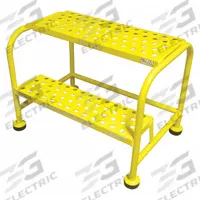 COTTERMAN Step Stool: 2 Steps, 1.7 ft Overall Ht, 450 lb Load Cap, Steel, 1.7 ft Standing Ht (MPN 1002N2626A6E10B8C2P6). Key specifications — Brand: COTTERMAN; Color: Gray; Includes: Replacement Foot Pads.