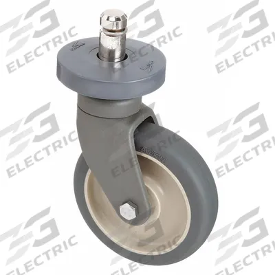 METRO Stem Caster: Polyurethane, Nickel Plated, 5 in Caster Wheel Dia - Caster Kits for Wire Shelving