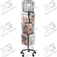 SAFCO Rotating Literature Rack: 16 Compartments, Swivel, Black, Steel, 60 in Overall Ht (MPN 4139CH). Key specifications — Material: Steel; Brand: SAFCO; Color: Black.