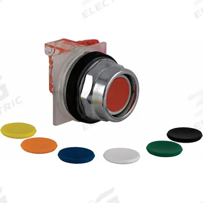 SCHNEIDER Extended Push Button Operator: Non-Illuminated, Extended Profile, Metallic - Extended-Length Push Buttons