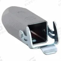 HARTING Rectangular Connector Housing: Size 3 A, Cable to Cable Mount, Gray, Zinc Die-Cast, Zinc (MPN 09200031750). Key specifications — IP Rating: IP44; Size Designation: 3 A; Cable Entry Thread Size: PG11; Locking Type: Single Lever; Brand: HARTING; Primary Material: Zinc; Operating Temperature Range: -40 to 125 Degrees C; Entry Type: Single-Entry.