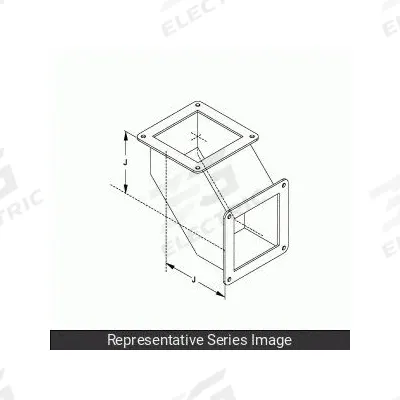 HAMMOND MANUFACTURING Wireway 90 Degree Elbow: 8 in Wd, 8 in Ht, Stainless Steel - 90 Degree Elbows for Corrosion-Resistant Washdown Wireways
