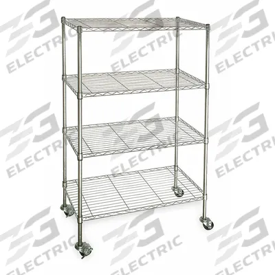 APPROVED VENDOR Wire Shelving Unit: 36 in x 18 in x 68 in, Dry, Split Sleeve, 4 Shelves - Mobile Wire Shelving for Dry Use