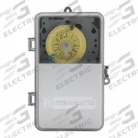 INTERMATIC Electromechanical Timer: 24 hr, 208-277V AC, DPST, Mechanical (MPN T104PCD82). Key specifications — Body Material: Plastic; Indoor/Outdoor Usage: Indoor; Mounting Style: Surface; Brand: INTERMATIC.