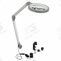 WALDMANN Round Magnifier Light: LED, 1.88x, 3.5 Diopter, 1,200 lm Max Brightness, 32.4 in Arm Reach (MPN 113525000-00698859). Key specifications — Arm Material: Aluminum; Brand: WALDMANN; Magnification: 1.88x; ESD Safe: No; Lens Material: PMMA Acrylic; Lighting Technology: LED; Operating Voltage: 100 to 240V AC; Includes Ultraviolet Light: No.