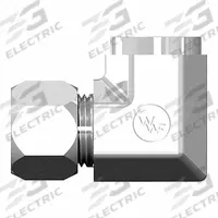 WEATHERHEAD Compression Fitting Elbow: 1/2 in OD x 3/8 in Pipe Size, 3/4-16 x 3/8-18 Thread Size (MPN 7455X08X06). Key specifications — Brand: WEATHERHEAD; Series: Ermeto Flareless.