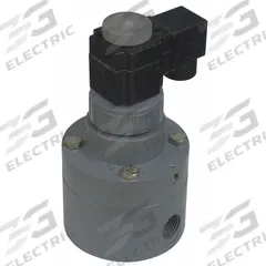 PLAST-O-MATIC Solenoid Valve: 2-Way, Normally Closed, 1/2 in Pipe Size, 120V AC, Inline Pilot, DIN (MPN PS050EPW11-120/60-PV). Key specifications — Pipe Size: 1/2 in; Voltage: 120V AC; Brand: PLAST-O-MATIC; Coil Enclosure: Watertight.