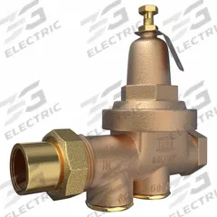 WILKINS Water Pressure Reducing Valve: FNPT x FNPT, 3/4 in Pipe Size, Cast Bronze, 25 psi to 75 psi (MPN 34-600XL). Key specifications — Brand: WILKINS; Union Type: Single Union; Low-Lead Compliance: Low-Lead Compliant.