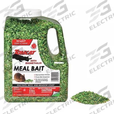 TOMCAT Rodenticide: Jug, 5 lb Container Size, Bromethalin, Seed and Grain - Rodenticides