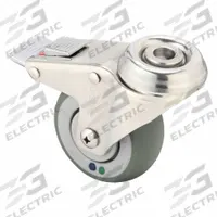 MEDCASTER Bolt-Hole Caster: Swivel, Side Brake, Rubber, 3 in Wheel Dia., 1 1/4 in Wheel Wd, Nylon (MPN SS03AMX125TLHK01). Key specifications — Brand: MEDCASTER; Roll Up: Swivel with Brake.