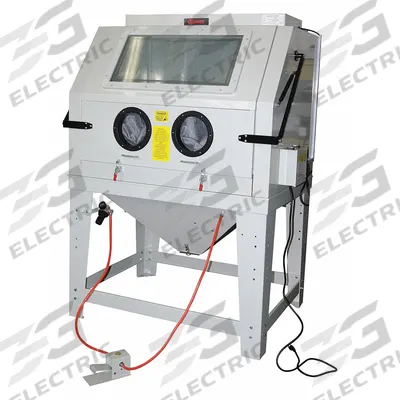 ALLSOURCE Abrasive Blast Cabinet: Siphon Feed, 44 in W x 34 in D Work Area - Heavy-Duty Floor-Mount Siphon-Feed Blasting Cabinets